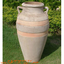 Poterie terre cuite jardin : Amphore terre cuite D62x110cm Poterie terre cuite jardin : Amphore terre cuite D62x110cm