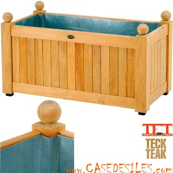 Jardiniere teck rectangulaire bac zinc 90x45x50 : Jardiniere bois - Jardinière en bois Jardiniere teck rectangulaire bac zinc 90x45x50 : Jardiniere bois - Jardinière en bois