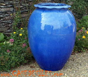 Poterie jardin terre cuite émaillée géante D64x88 : Poterie jardin terre cuite et email - Poterie de jardin terre cuite émail Poterie jardin terre cuite émaillée géante D64x88 : Poterie jardin terre cuite et email - Poterie de jardin terre cuite émail