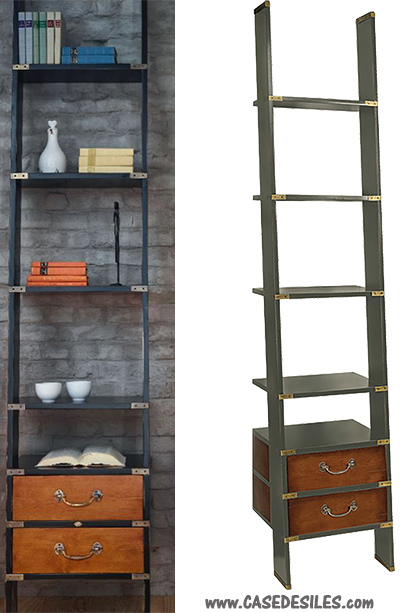 Echelle En Bois Pas Cher : ?tag?re biblioth?que ?chelle bois et bronze MF068 Pas Cher Echelle En Bois Pas Cher : ?tag?re biblioth?que ?chelle bois et bronze MF068 Pas Cher
