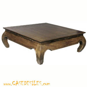 Table basse bois coloniale au Meilleur Prix : Table basse bois 