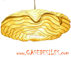 Lampe plafonnier écologique et design huître 90cm Pas Cher Lampe plafonnier écologique et design huître 90cm Pas Cher
