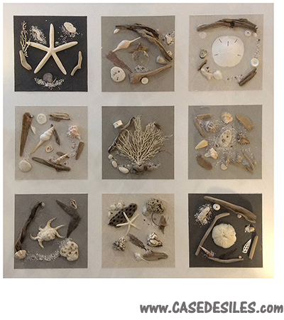 Tableau relief galets coquillages 100cm Cendre Br Pas Cher Tableau relief galets coquillages 100cm Cendre Br Pas Cher