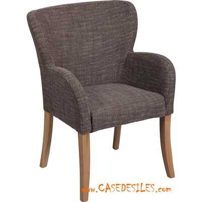 Chaise teck rétro avec accoudoirs microfibre 1006 Pas Cher Chaise teck rétro avec accoudoirs microfibre 1006 Pas Cher