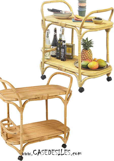 Desserte roulante rotin naturel V34R Pas Cher Desserte roulante rotin naturel V34R Pas Cher