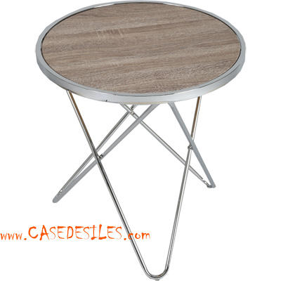 Table basse acier chromé MDF ronde D550mm 351 Pas Cher Table basse acier chromé MDF ronde D550mm 351 Pas Cher