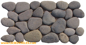 Dalles de galets 30x15x1.4 Bali Black Pas Cher Dalles de galets 30x15x1.4 Bali Black Pas Cher