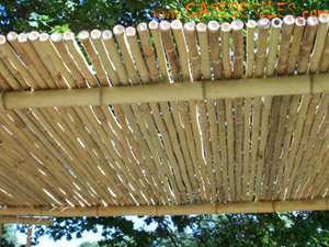toitures de terrasses en bambou en rouleaux