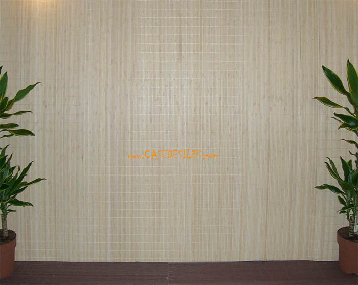 tissage bambou encollé sur tissus en revetement mural : visuel
