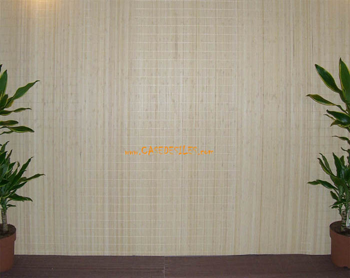 tissage bambou encollé sur tissus en revetement mural : visuel