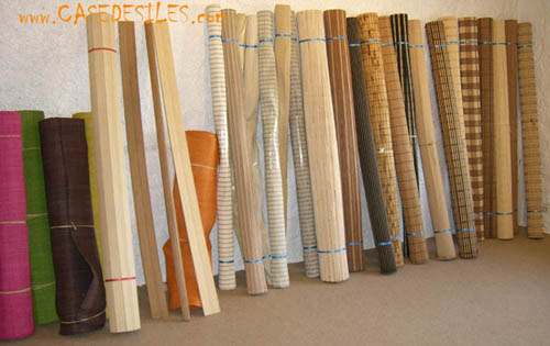 tissage raphia et tissage bambou livré en rouleaux : visuel