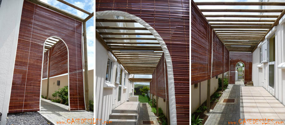 Store raphia artisanal mauricien pour extérieur et terrasse