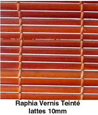 store en raphia de terrasse : raphia vernis teinté