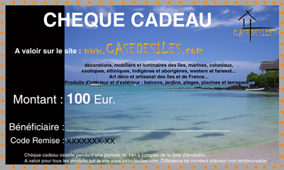 Chèque cadeau Case des îles 100Eur