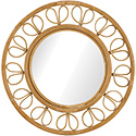 Miroir rotin rond naturel artisanal ruban 81