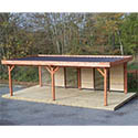 Abri terrasse bois toit plat vantelles 3570-2V35