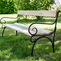 Banc bois et fer forgé de jardin 200cm avec dossier 4 pl  BJ-A