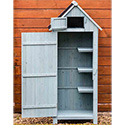 Cabane de rangement bois à portes et étagères arm0805