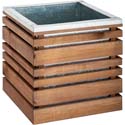 Jardinière bois carrée bac acier 60x60x50xm 143L