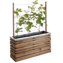 Jardinière bois rect treillis 100x30x130cm 110L