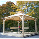 Kiosque bois 4 pentes toiture bâche SP3535.0
