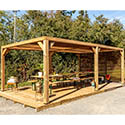 Pergola bois 6.26x3.41m ventelles mobiles sur 1 coté 3562VT