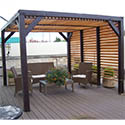 Pergola bois couverture façade ventelles VT3431