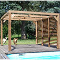 Pergola bois thermo chauffé 1 ventelle mobile orientable 3531V