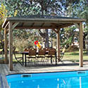 Pergola bois toit panneau alu composite 3535O