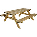 Table pique nique bois massif avec bancs 0100492