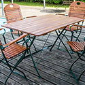 Table pliante de jardin bois métal rectangulaire 120cm T1208