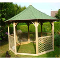 Tonnelle de jardin bois octogonale pavillon KIC35