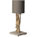 Lampe en bois flotté chanvre cordage 35cm cendre