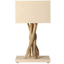 Lampe en bois flotté chanvre cordage 45cm écume