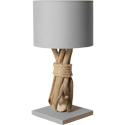 Lampe de chevet galet bois flotté 35cm cendre