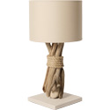Lampe de chevet galet bois flotté 35cm écume