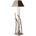 Lampe galet bois flotté 120cm élévation cendre br