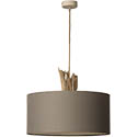 Lampe plafonnier bois flotté cordage chanvre 40cm gris