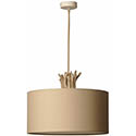 Lampe suspension bois flotté corde chanvre 40cm taupe