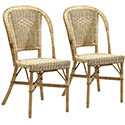 Chaises rotin naturel vintage Albertine Lot 2 890N