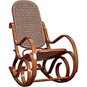 Rocking chair rotin et bois vintage miel 304