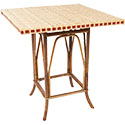 Table rotin naturel carrée 70x70cm vintage Bagatelle V29