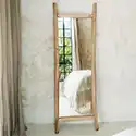 Miroir teck recyclé sur pieds 170cm naturel