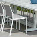 Chaise de jardin aluminium empilable toile blanc clair CHO2033