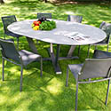 Table de jardin aluminum hpl ronde extensible 3075