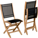 Chaises en teck pliantes design de jardin 2286