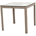 Table de jardin teck plateau HPL béton ciré 80x80cm 2289