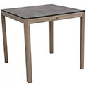 Table teck carrée de jardin plateau HPL ardoise 80cm 2294