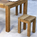 Tabouret teck design de jardin 5005