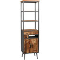 Colonne de rangement industrielle bois métal patchwork 3476